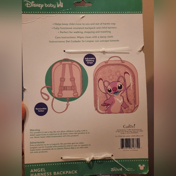Disney Baby Angel Backpack Or Lunch Tote - Pink and Purple - Picture 5 of 5